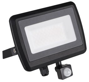 KANLUX Vonkajší LED nástenný reflektor s čidlom ALERINO, 50W, denná biela, čierny, IP44