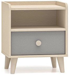 Nočný stolík Mevel 10 Púštny piesok/Sivá Pallad
