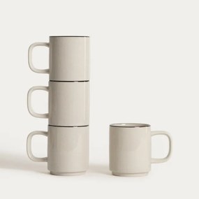 Sada štyroch hrnčekov AZRA béžová 778285 300 ml (4 ks)
