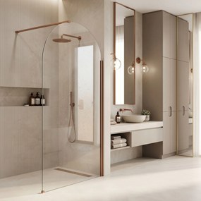 Rea Heaven, sprchová zástena Walk-in 110 cm, medená matná, REA-K6688