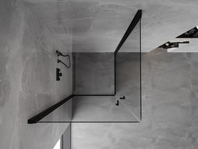 Mexen Mist-B Duo, 2-krídlový výklopný sprchový kút 70 x 70 cm, číre sklo, čierny profil, 8A2-070-070-70-00