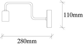 Čierne kovové nástenné svietidlo Opviq lights Isidora