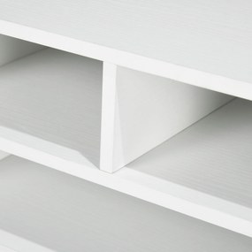 HOMCOM Biely Organizér na Stôl s 3 Priehradkami a Stojanom na Tlačiareň 47 x 40 x 22,5 cm | Aosom