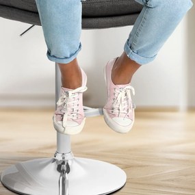 Barová stolička Damar - látka, chróm rám - tmavo šedá