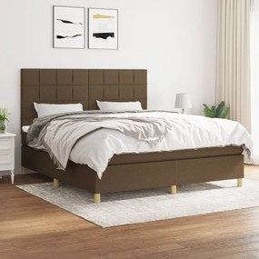 Boxspring posteľ s matracom tmavohnedá 160x200 cm látka 3142348