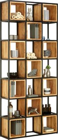XXXLutz REGÁL, čierna, farba akácie, železo, akácia, 78/180/24 cm Ambia Home - Regály - 001630007201