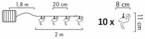 LED Solárna dekoračná reťaz 10xLED/1,2V 300 mAh 3,8 m IP44 plameniak