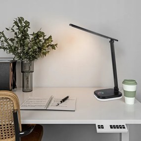 LED RGBW stmievateľná stolová lampa s bezdrôtovým nabíjaním LED/7W/5V USB čierna