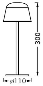 Ledvance - LED Stmievateľná vonkajšia nabíjacia lampa TABLE LED/2,5W/5V IP54 čierna