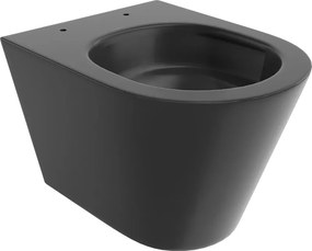 Mexen Rico, závesná WC misa 490x360x370 mm, Rimless Tornádo, čierna matná, 3372XX85T