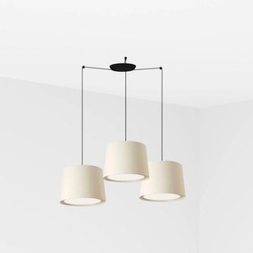 Faro Conga závesné svietidlo biela 3xE27, textil/papyrus, nastaviteľná výška