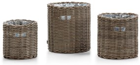 Súprava sivých záhradných kvetináčov Bonami Essentials Natural