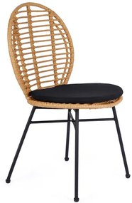 ZÁHRADNÁ RATANOVÁ STOLIČKA BARA HNEDÁ S PODUŠKOU