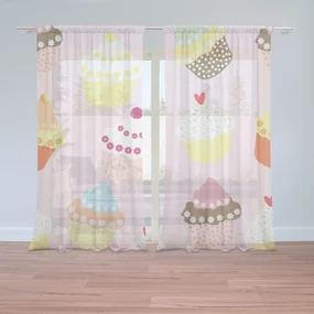Sablio Záclony Muffiny: 2ks 150x250cm