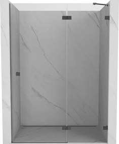 Mexen, Mexen Lunar pravé otočné sprchové dvere 135 cm, transparentné, pištoľový kov - 834-135-000-95-00-P