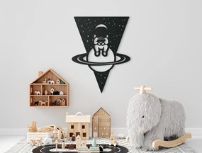 drevko Drevená nálepka Sediaci astronaut Rozmer obrazu: 42,5 x 32,5 cm, Farba dekorácie: Čierna