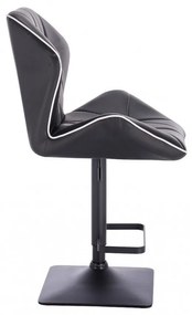 LuxuryForm DESIGN Barová stolička MILANO MAX na čiernej hranatej podstave - čierna
