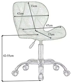 LuxuryForm DESIGN Stolička LIVIO VELUR na striebornej podstave s kolieskami - levanduľa