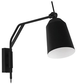 EGLO Moderná nástenná lampa LORETO, 1xE27, 40W, čierna