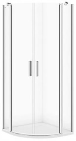 Cersanit Moduo - štvrťkruhový sprchovací kút 90x90x195, chrómový profil-číre sklo, S162-010