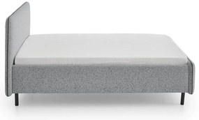 Svetlosivá čalúnená dvojlôžková posteľ s úložným priestorom s roštom 140x200 cm Primo – Meise Möbel