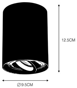 Inteligentné prisadené bodové svietidlo biele a oceľové, naklápacie, vrátane WiFi GU10 - Rondoo up