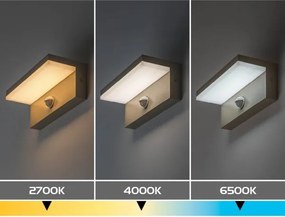 Rabalux 77220 - LED vonkajšie nástenné svietidlo so senzorom ZARAGOZA 9W/230V IP54 béžová