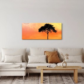 Obraz stromu pri západe slnka (120x50 cm)