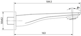Cersanit Larga, podomietková vaňová výlevka 185mm, čierna matná, S951-707