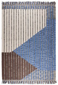Modrý/hnedý bavlnený koberec 200x300 cm Hampton – Dutchbone