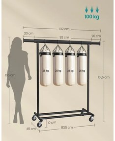 Mobilný stojanový vešiak LINEA čierny