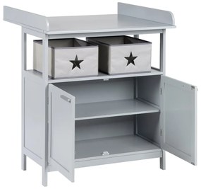Sivá detská komoda s prebaľovacím pultom 87x100x75 cm Hamburg – Roba