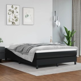 Boxspring posteľ s matracom čierny 140x190 cm umelá koža 3144255