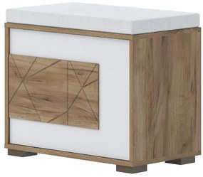 Skrinka na topánky Stela K1 lakovaná Tobacco Oak/Crystal White