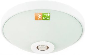 ECOLIGHT LED stropné svietidlo 2xE27 s pohybovým senzorom - sklo