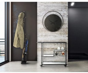 Čierne nástenné hodiny Mauro Ferretti Circle, ⌀ 60 cm