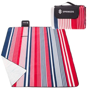 PreHouse Pikniková deka 200x160 pruhy - červeno-modré