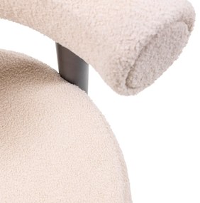 Jídelní židle PEDRO bouclé světle béžová/černá