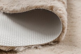 Koberec protišmykový SHAPE 3150 Motýľ Shaggy - camel, béžový plyš