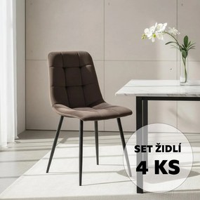 Set - 4 ks Jedálenská stolička AVENBERG ARDEN, hnedá