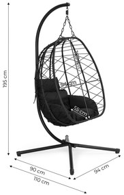 MultiGarden Závesné záhradné hojdacie kreslo Cocoon do 120 kg + vankúše MultiGarden