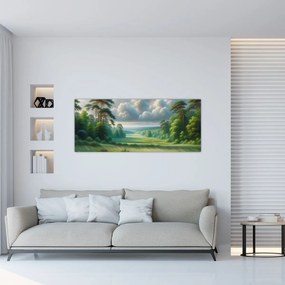 Obraz - Zelená krajina (120x50 cm)