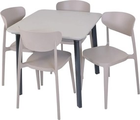 Svetlohnedá plastová záhradná stolička Mare – Rojaplast