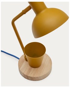 Stolová lampa v horčicovej farbe s kovovým tienidlom (výška 37 cm) Katia – Kave Home