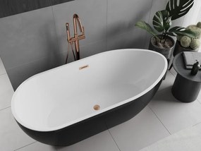 Mexen Eos, voľne stojaca vaňa 150 x 75 cm, biela-čierna, medený prepad, 52471507575-65