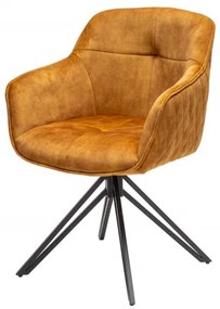 Dizajnová stolička Natasha horčicový zamat