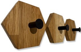 Dekorstudio Nástenný vešiak HEXAGON olejovaný dub - 3 kusy