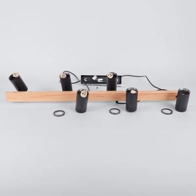 Brilagi - Luster na lanku SELE 6xGU10/30W/230V čierny/dubový dekor