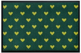 Srdiečkový vzor-premium rohožka - žlté srdiečka (Vyberte veľkosť: 100*70)