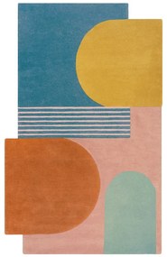 Modrý ručne tkaný vlnený koberec 150x240 cm Lozenge Bright Multi – Flair Rugs